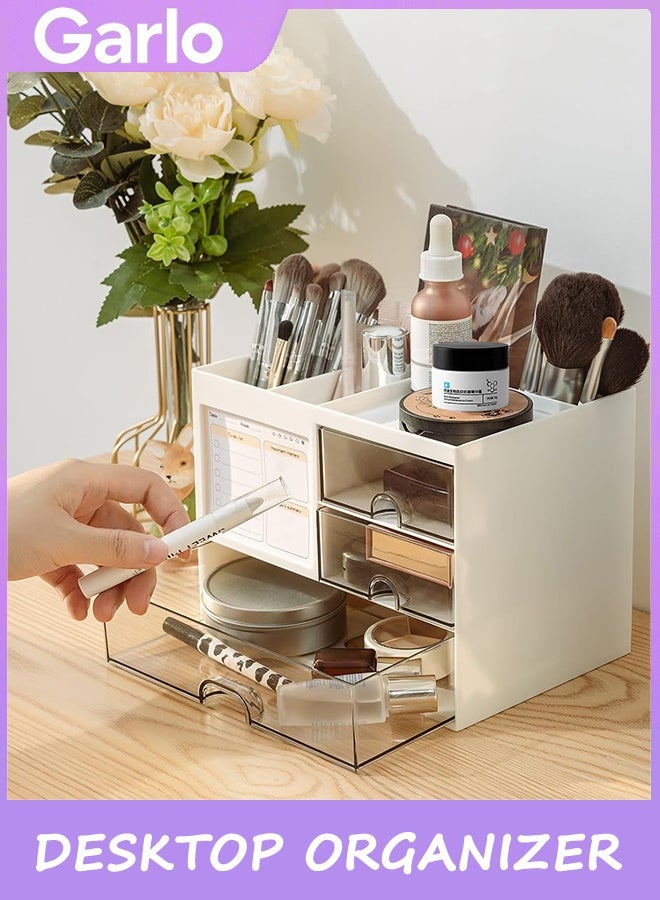 Garlo Desk Organizer with 3 Drawer, Multi-Functional Pencil Pen Holder for Desk, Desk Organizers and Storage with 5 Compartments, Desktop Organizer for Office Home Art Supplies and Cosmetic - Image 3