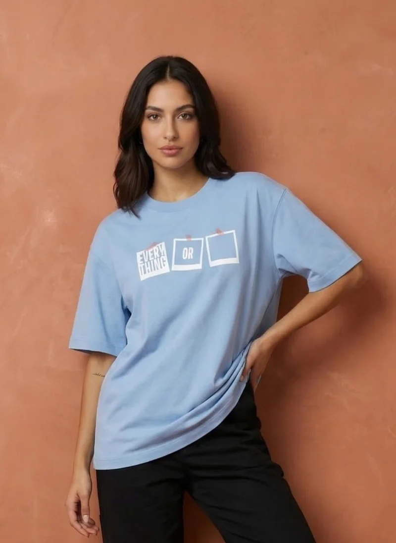نوبيرو Nobero Oversized Graphic Print T-shirt
