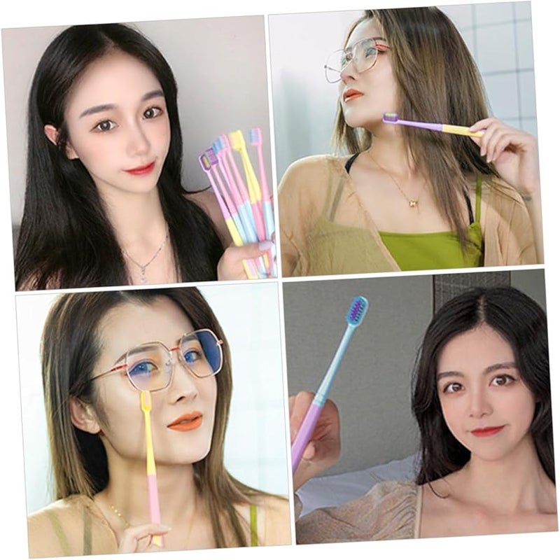 8Pcs Flexible Soft Bristles Toothbrush For Gum Care Portable Macaron Color Compact Head For Home And Travel - Image 4