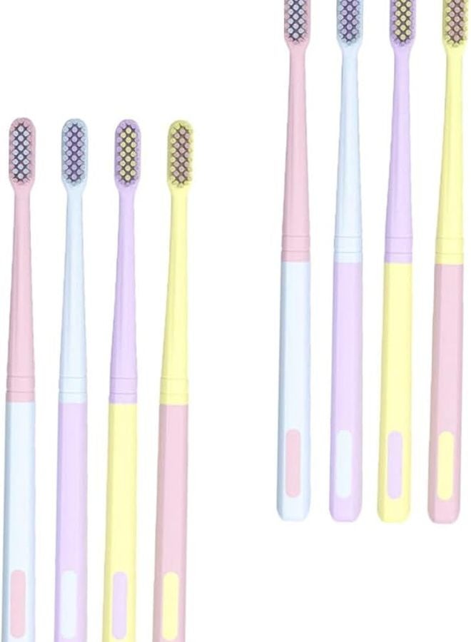 8Pcs Flexible Soft Bristles Toothbrush For Gum Care Portable Macaron Color Compact Head For Home And Travel - Image 2