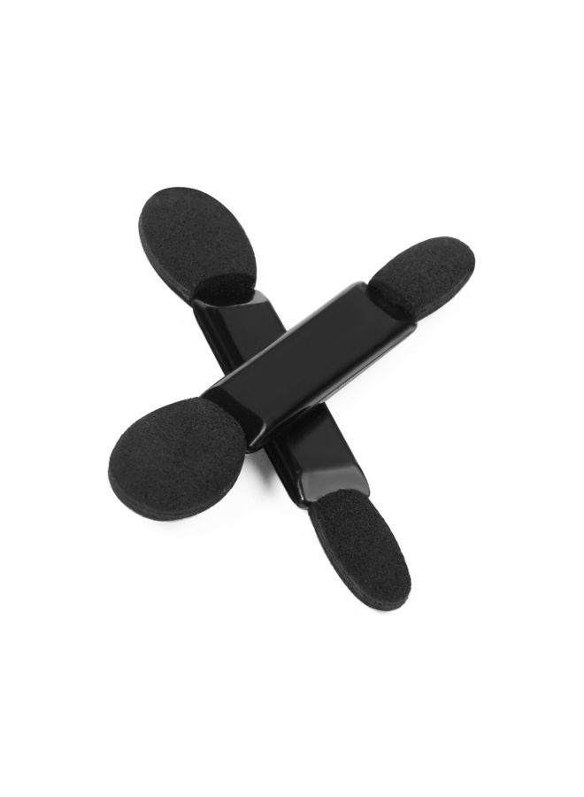 Deksias Disposable Dual Sided Eye Shadow Sponge Applicator Oval Tipped Eyeshadow Brushes Makeup Applicators (50PCS, black) - Image 2