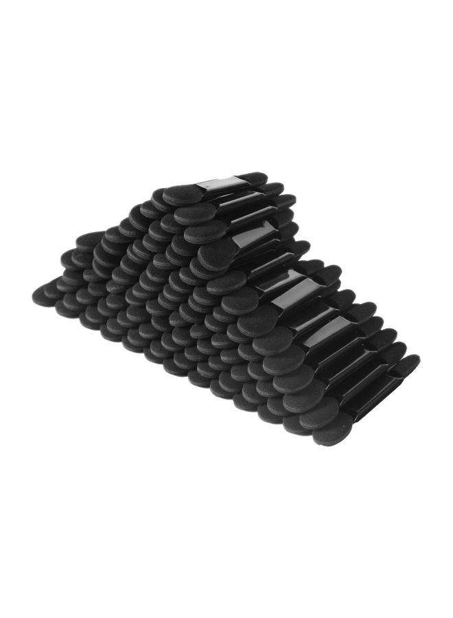 Deksias Disposable Dual Sided Eye Shadow Sponge Applicator Oval Tipped Eyeshadow Brushes Makeup Applicators (50PCS, black) - Image 1