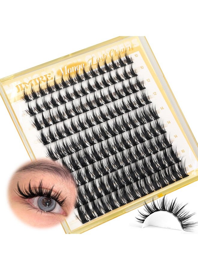 JIMIRE Manga Lash Clusters Natural Look Anime Japanese Eyelash Clusters 10-16MM D Curl Cluster Eyelash Extensions Cute Individual Manga Lashes for Cosplay - Image 1