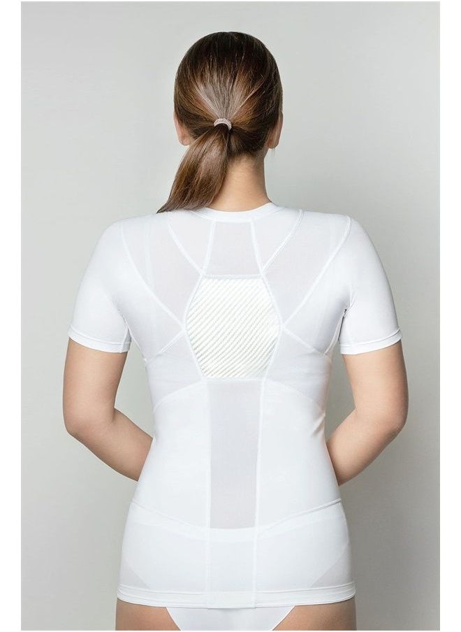 RelaxSan - Posture 6070-RP (White M) T Shirt, Back Straightener Posture Corrector for Women, Lumbar Support, Breathable - Image 1