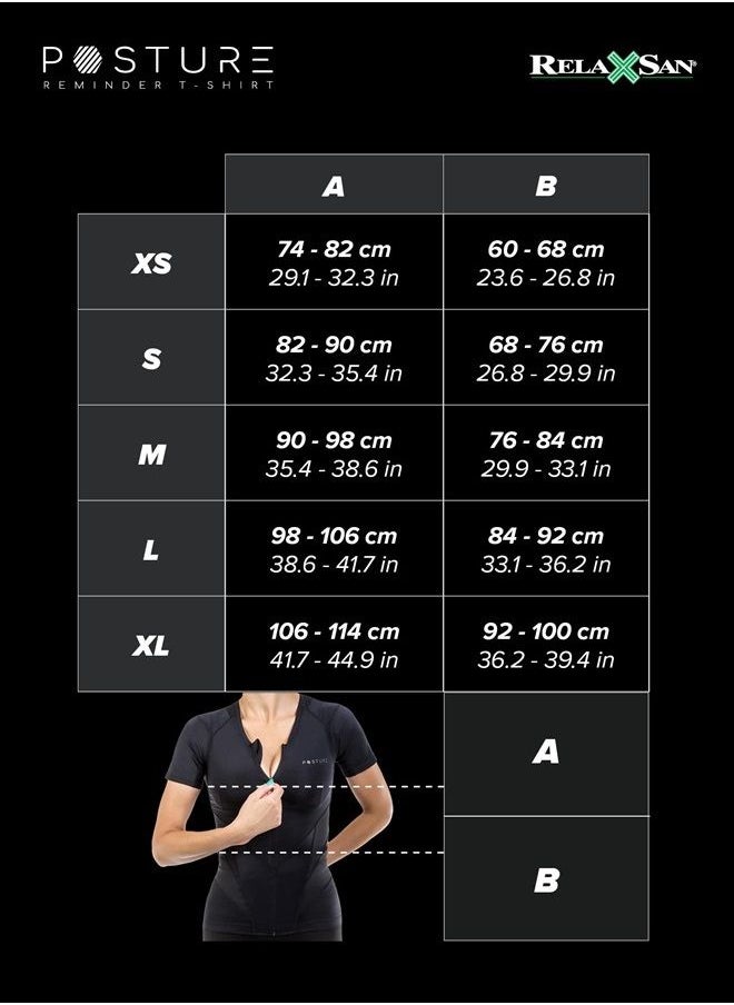 RelaxSan - Posture 6070-RP (White M) T Shirt, Back Straightener Posture Corrector for Women, Lumbar Support, Breathable - Image 1