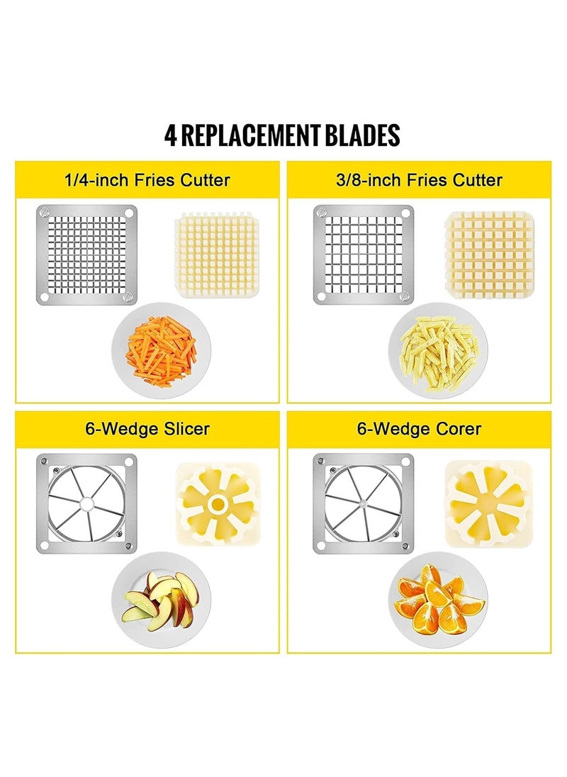 LETWOO LETWOO French Fry Cutter for Home Restaurant Stainless Steel Food Grade Blade French Fries Cutter for Potato Radish Cucumber Carrots with 4 Different Size of Blades  - Image 2