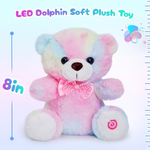 BSTAOFY Light up RainbowTeddy Bear LED Stuffed Animal Soft Nightlight Glow Bear Plush Toy Gifts for Kids Mom Girls Birthday Valentines 8 - Image 5