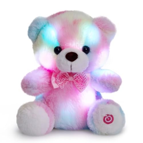 BSTAOFY Light up RainbowTeddy Bear LED Stuffed Animal Soft Nightlight Glow Bear Plush Toy Gifts for Kids Mom Girls Birthday Valentines 8 - Image 1
