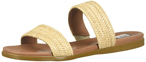 Steve Madden Womens Dual Flat Sandal Natural Raffia 95