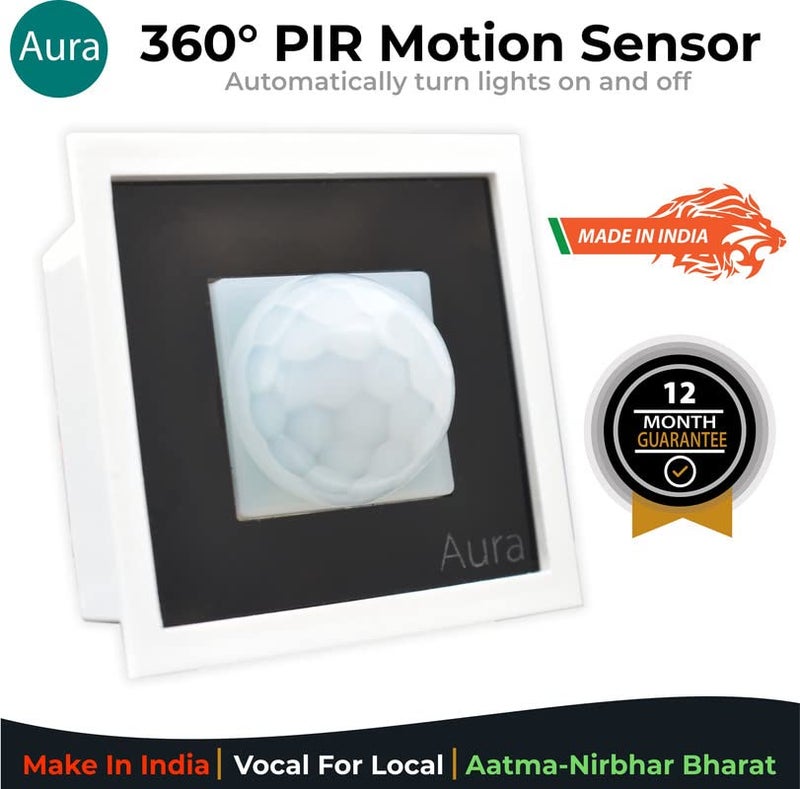 DeWire 360 Degree PIR Motion Sensor | Energy Saving Motion Detector Switch | Automatic Room Light Sensor Switch with Time Delay Adjustable Fits in Modular Fitting Roma, Veto, Rider (Pack of 2) - Image 2