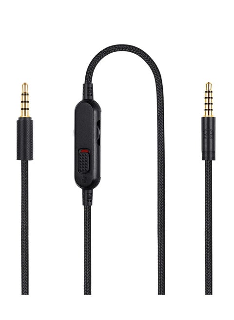 G Pro X Cord, Detachable Gaming Headset Cable Replacement for Logitech G Pro / G433 / G233, 3.5mm(1/8") Nylon Braided Wire with Inline Mute Switch and Volume Controller, 6ft Long