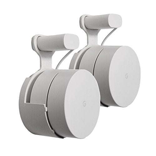Dot Genie Google WiFi [Old Rectangular Plug – NOT Current Round Plug] Outlet Holder Mount Stand: No Messy Screws! (2-Pack) - Image 1