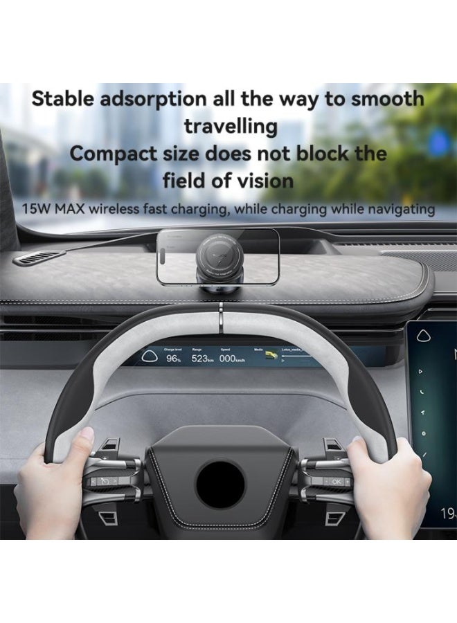 Yesido C310 15W Wireless Charging Vacuum Suction Cup MagSafe Car Holder with 360 Degree Rotating Base(Black) - Image 5
