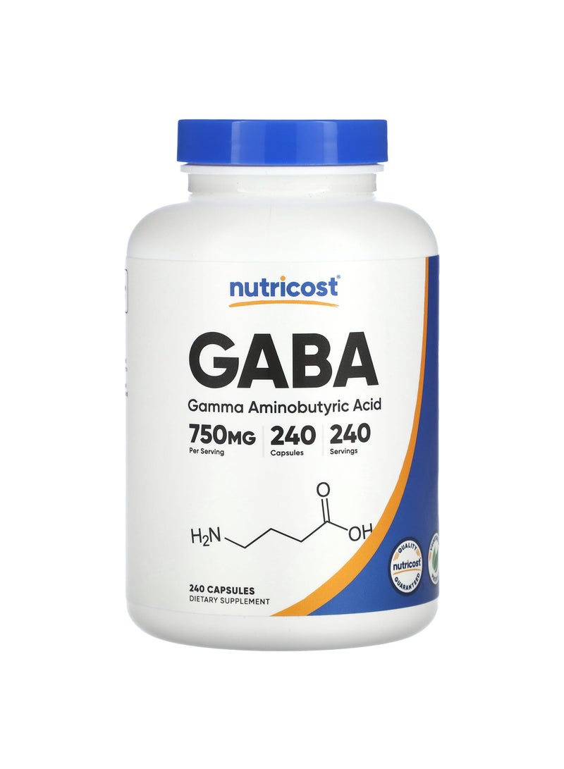 GABA, 750 mg, 240 Capsules