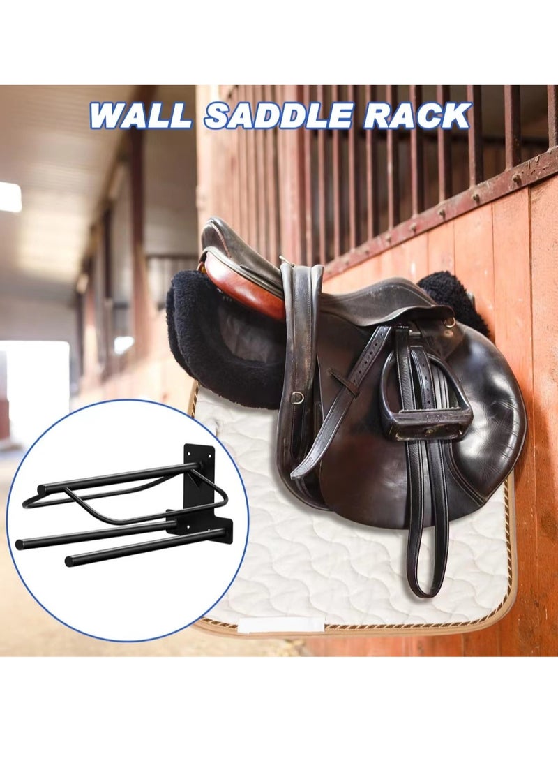 2-Pack Wall-Mounted Saddle Racks - Versatile Saddle Storage for English and Western Saddles, Perfect for Horse Blankets and Stable Accessories - Image 4