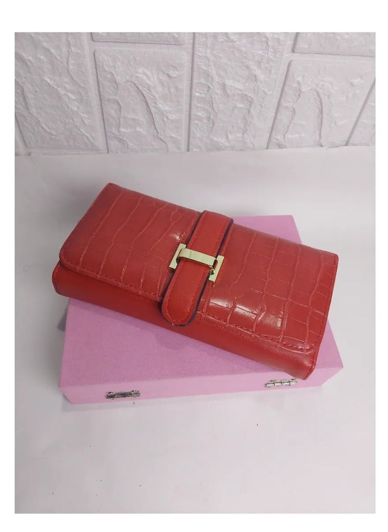 Generic - High Quality Leather Women's Wallet red - Image 1