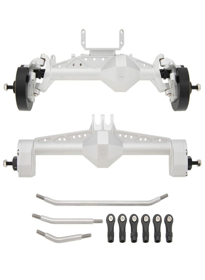MEUS RACING مجموعة محاور بوابة MEUS RACING Capra 1.9 مع محاور CVD ثلاثية الأقسام متساوية الحركة وهيكل توجيه أكرمان لسيارة Axial Capra 1.9 4X4 وقطع غيار ترقية DIY SCX10 SCX10 II (قياسي - فضي) - Image 1