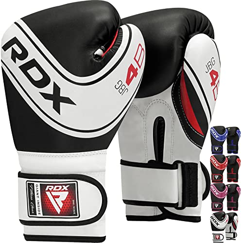 RDX Kids Boxing Gloves, 6oz 4oz Junior Training Mitts, Maya Hide Leather Ventilated Palm, Muay Thai Sparring MMA Kickboxing Fighting, Punch Bag Speed Ball Focus Pads Punching Workout - Image 1