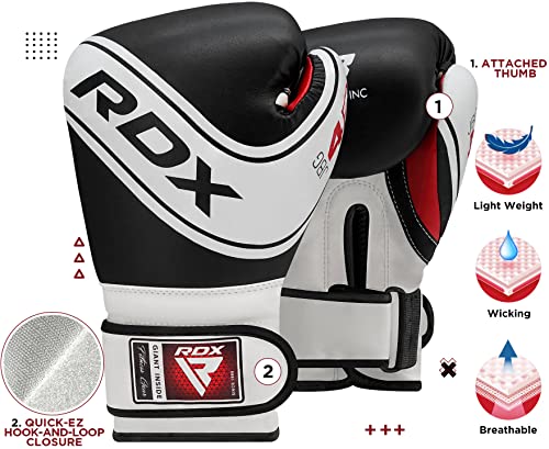 RDX Kids Boxing Gloves, 6oz 4oz Junior Training Mitts, Maya Hide Leather Ventilated Palm, Muay Thai Sparring MMA Kickboxing Fighting, Punch Bag Speed Ball Focus Pads Punching Workout - Image 2