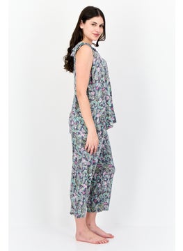 ELLEN TRACY Women 2Pcs Paisley Pattern Sleepwear Set, Multicolor  - Image 3
