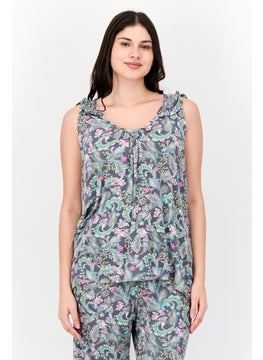 ELLEN TRACY Women 2Pcs Paisley Pattern Sleepwear Set, Multicolor  - Image 2