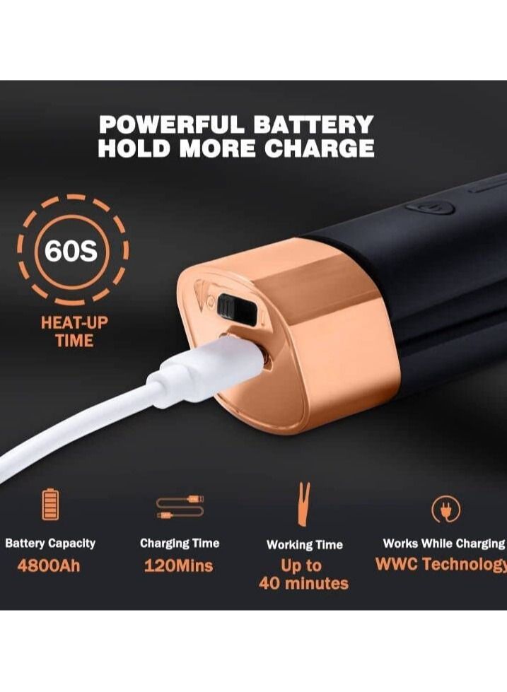 USB 2 in 1 Hair Straightener and Curler with 4800mAh Battery - Image 3
