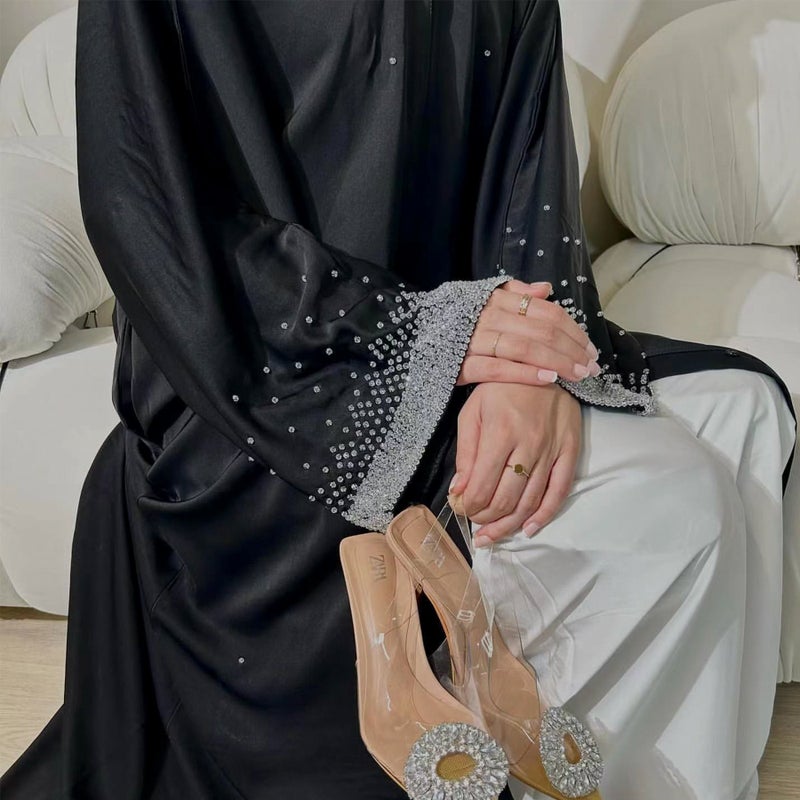 2024 Loriya Embellished Abaya Dress LR851 Khaki  - Image 5