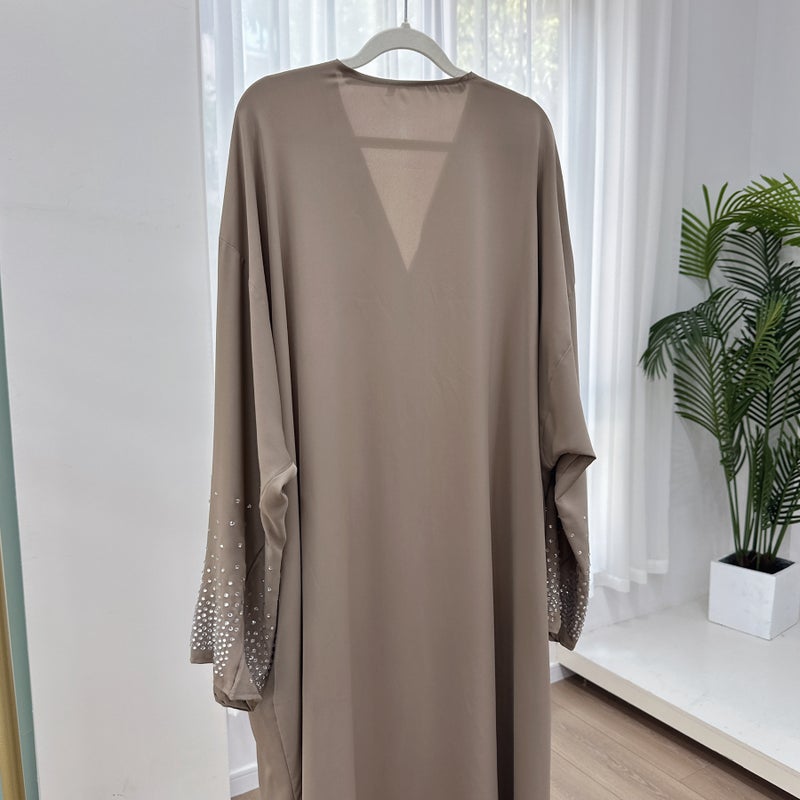 2024 Loriya Embellished Abaya Dress LR851 Khaki  - Image 1