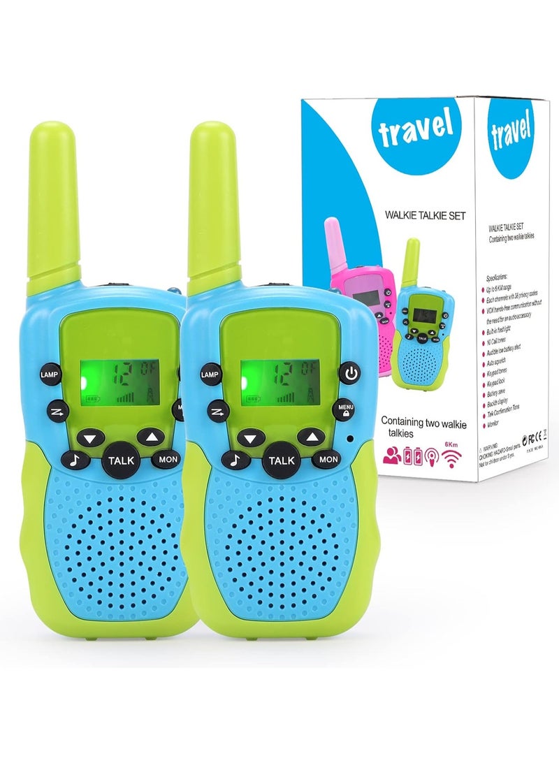 2 Pack Walkie Talkies for Kids Electronic Toys with 22 Channels  Flashlights  3 Mile Range Toddler Toy for 3-12 Year Old Preschool Boys Girls Gifts for Sports Outdoor Game  Role Play - Image 1
