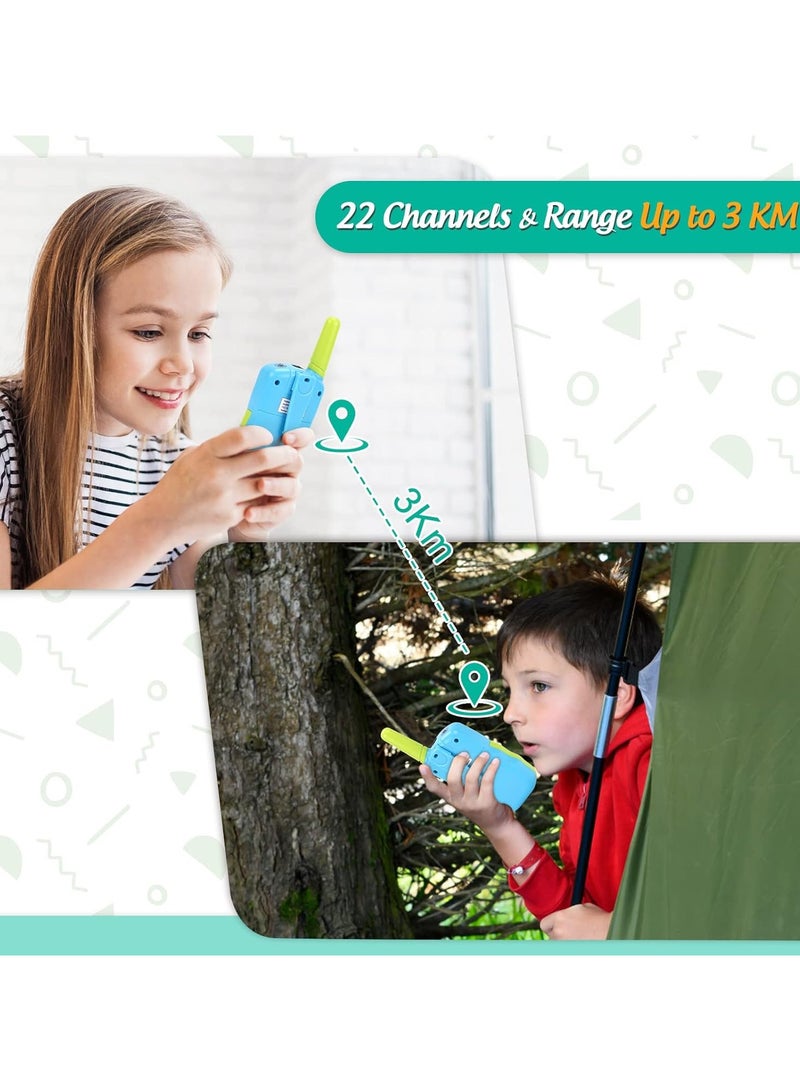 2 Pack Walkie Talkies for Kids Electronic Toys with 22 Channels  Flashlights  3 Mile Range Toddler Toy for 3-12 Year Old Preschool Boys Girls Gifts for Sports Outdoor Game  Role Play - Image 3