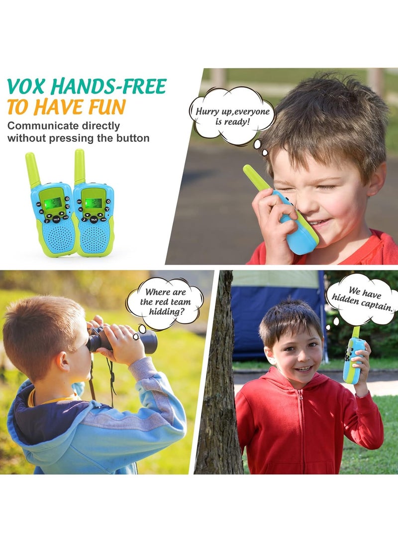 2 Pack Walkie Talkies for Kids Electronic Toys with 22 Channels  Flashlights  3 Mile Range Toddler Toy for 3-12 Year Old Preschool Boys Girls Gifts for Sports Outdoor Game  Role Play - Image 5