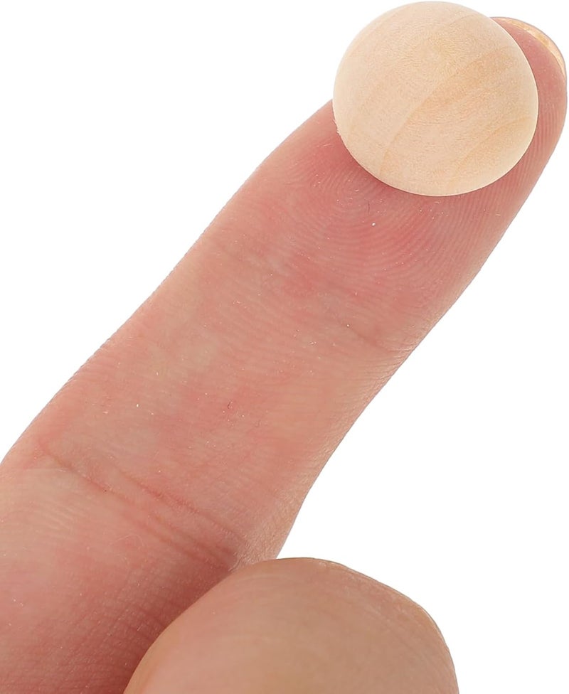 100pcs Unfinished Half Wooden Balls, Mini Hemisphere Split Wood Ball for DIY Projects, Kids Supplies, Light Yellow, 0.59 Inch (15mm) - Image 4