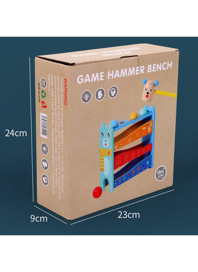 Generic - Wooden Beating Table Playing Table Children's Educational Early Education Piling Table Beating Toys Exercise Hand Fine Movements-Color:xtz-four-layer Bear Knocking Table 0.65 - Image 1