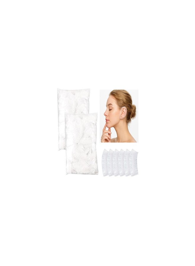 DJCIW 200 Pack Clear Disposable Ear Covers for Shower, Waterproof Plastic Ear Protectors for Hair Dye, Shower, and Bathing for Adults - Image 1