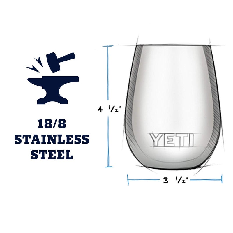 YETI كوب نبيذ YETI Rambler سعة 10 أونصات، معزول بالفراغ، من الفولاذ المقاوم للصدأ مع غطاء MagSlider، لون البحر الأخضر - Image 2