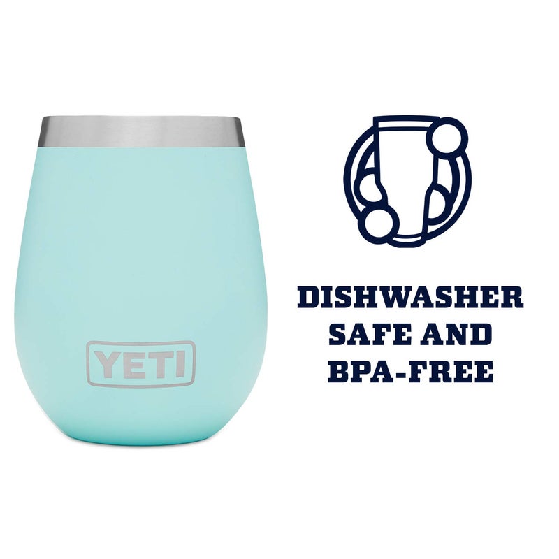 YETI كوب نبيذ YETI Rambler سعة 10 أونصات، معزول بالفراغ، من الفولاذ المقاوم للصدأ مع غطاء MagSlider، لون البحر الأخضر - Image 4