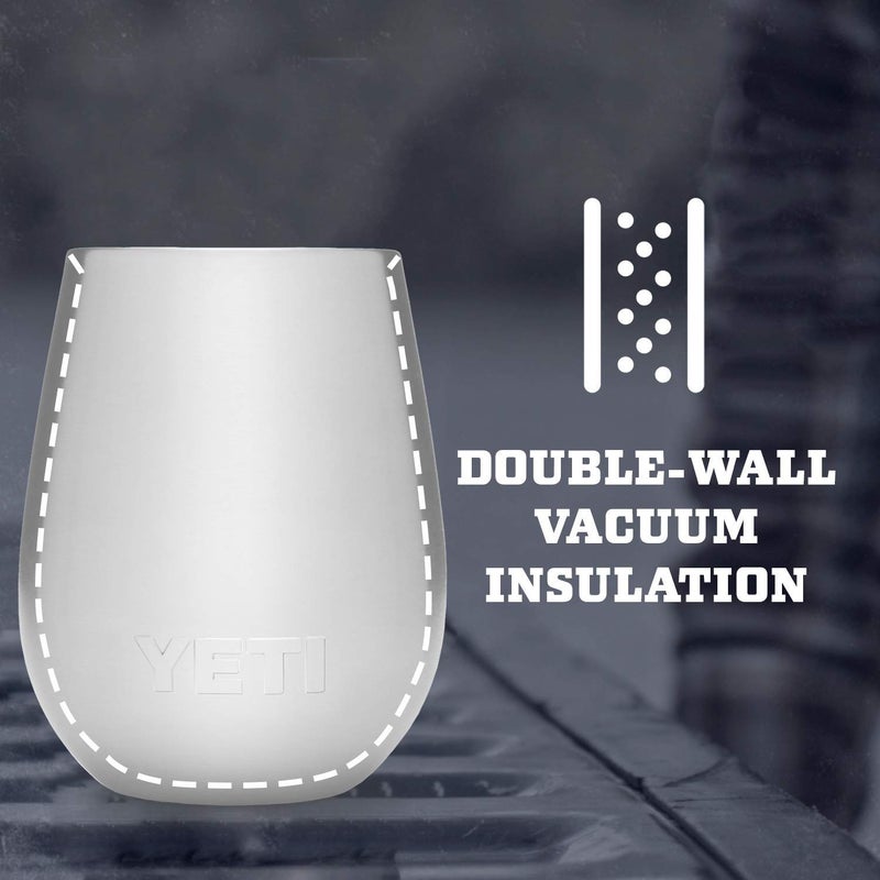 YETI كوب نبيذ YETI Rambler سعة 10 أونصات، معزول بالفراغ، من الفولاذ المقاوم للصدأ مع غطاء MagSlider، لون البحر الأخضر - Image 3