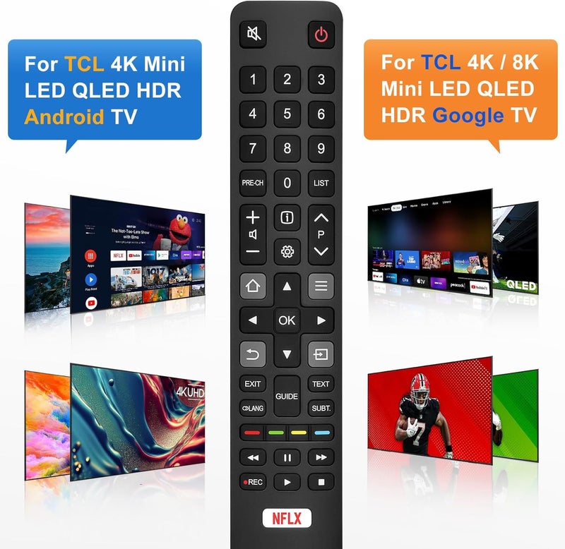 LOUTOC Universal Remote Control for TCL Smart TV Replacement for TCL Android/Google TV - Image 2