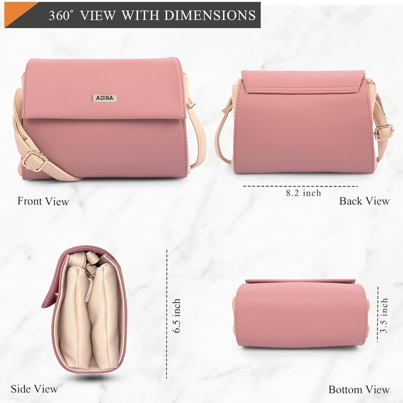 ADISA Women Girls Dual Cross Body Sling Bag (SL5158) - Image 2