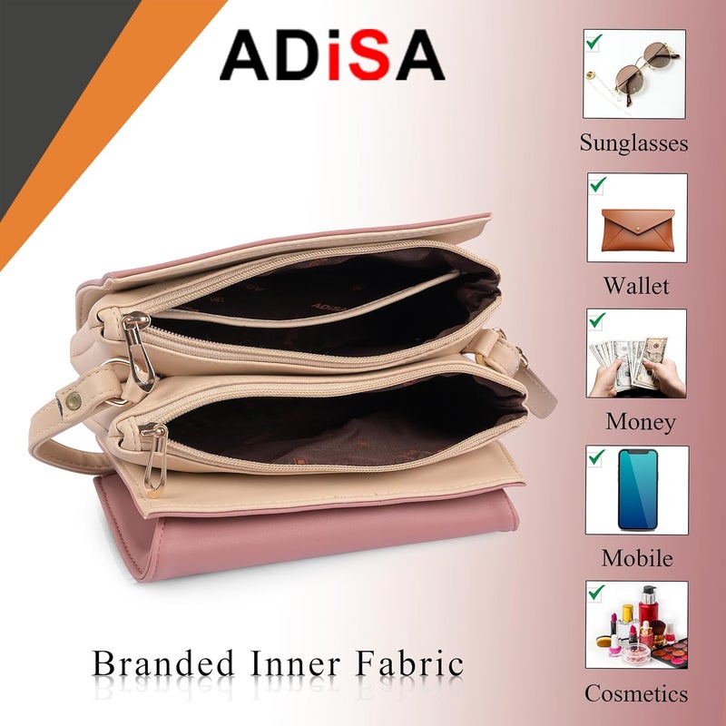 ADISA Women Girls Dual Cross Body Sling Bag (SL5158) - Image 4