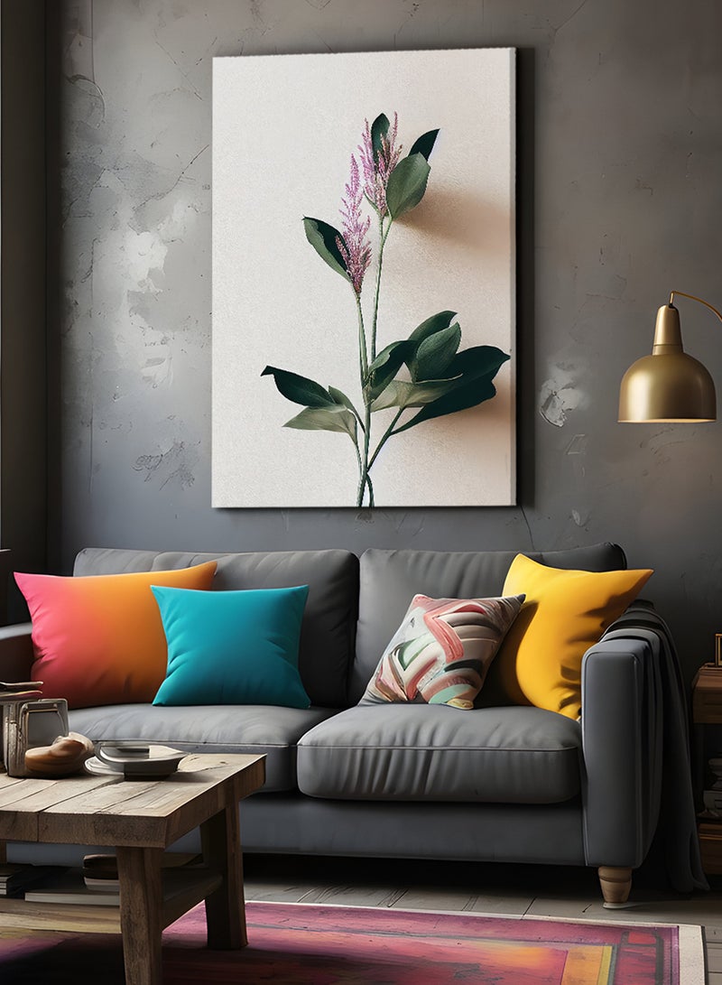 LOWHA Framed Canvas Wall Art Stretched Over Wooden Frame, Dried Flowers Bouquet Painting - Image 2