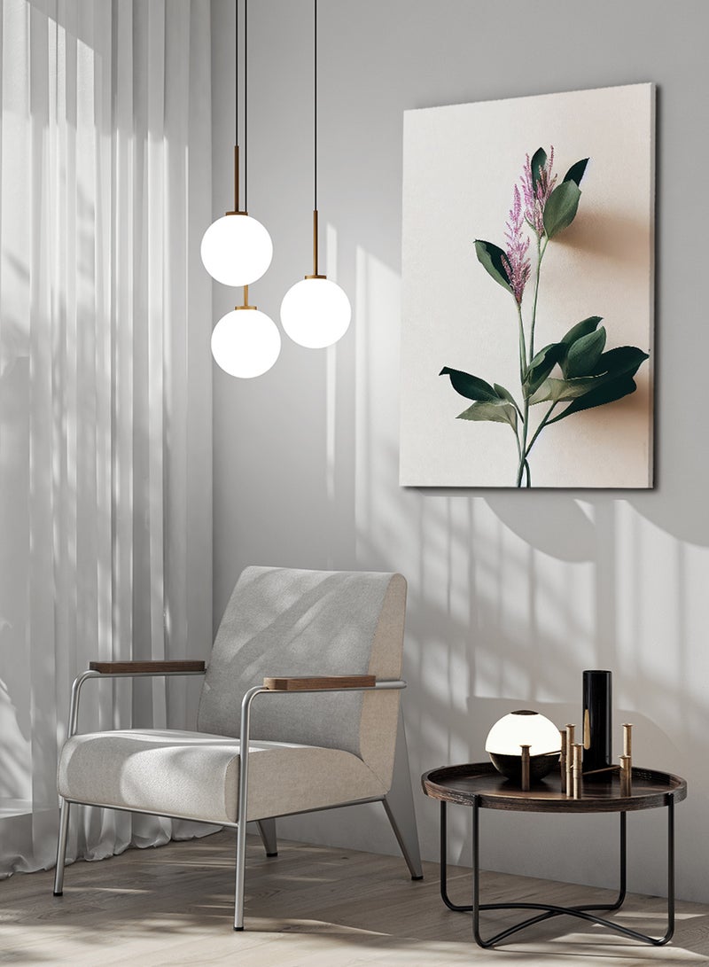 LOWHA Framed Canvas Wall Art Stretched Over Wooden Frame, Dried Flowers Bouquet Painting - Image 3