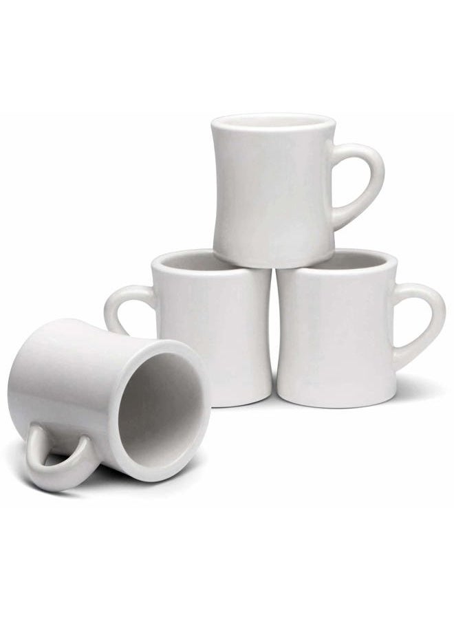 Serami Classic Super White Diner Mugs for Coffee with 11oz Capacity, Set of 4 - Image 1