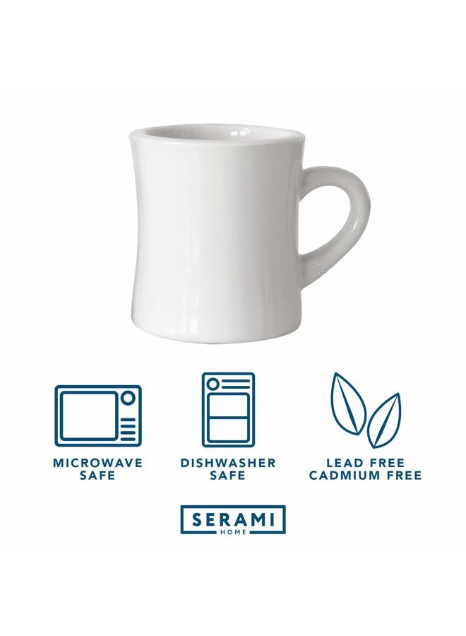 Serami Classic Super White Diner Mugs for Coffee with 11oz Capacity, Set of 4 - Image 4