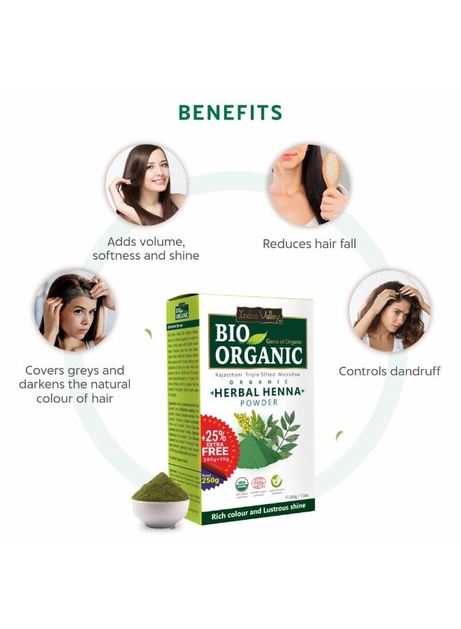 INDUS VALLEY Bio Organic Herbal Henna Powder Rich Colour and Lustrous Shine (200g+50g, Green) - Image 4