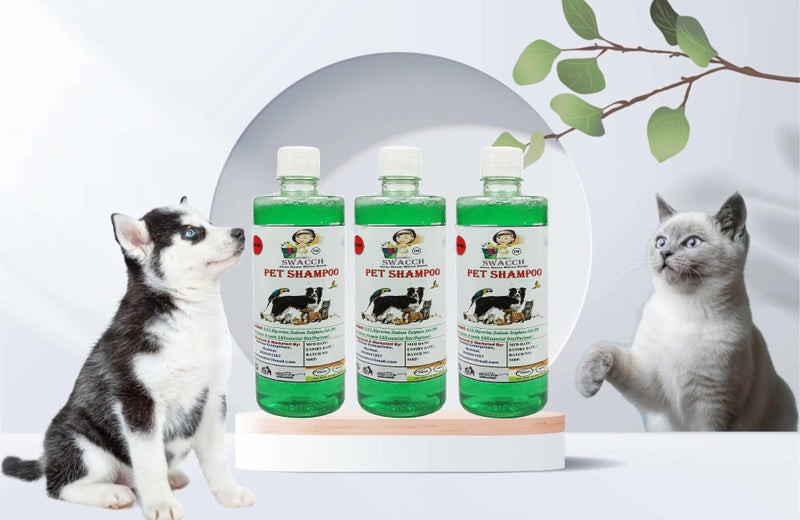 SWACCH PET Shampoo (500ML) (Combo Pack of 3) NEEM ALOVERA - Image 1