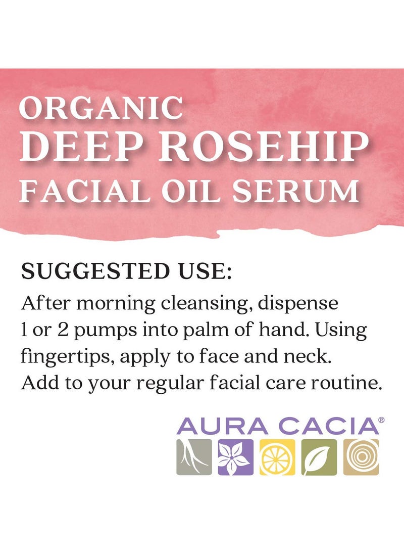 Aura Cacia Aura Cacia Organic Deep Rosehip Facial Serum, 1-Ounce, Soothing, Moisture-Preserving Oil, Pure, Free From Synthetic Additives  - Image 2
