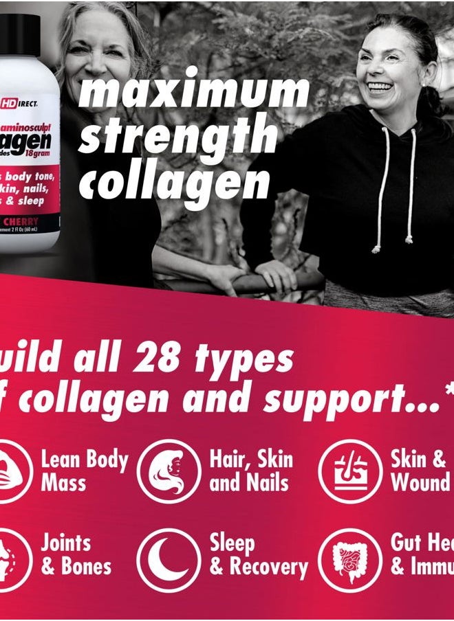 Health Direct Health Direct – Medical-Grade Liquid Collagen Shots – AminoSculpt Sugar-Free – Tart Cherry – 12 Servings, (12pk, 2oz Shots) – Good for Joints, Bones, & Sleep – Better Hair, Skin & Nails  - Image 3