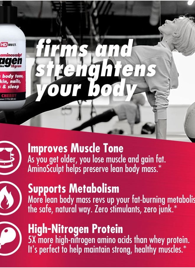 Health Direct Health Direct – Medical-Grade Liquid Collagen Shots – AminoSculpt Sugar-Free – Tart Cherry – 12 Servings, (12pk, 2oz Shots) – Good for Joints, Bones, & Sleep – Better Hair, Skin & Nails  - Image 5