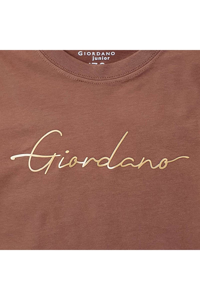جيوردانو تيشيرت جيوردانو للأطفال باللون البني - Image 3